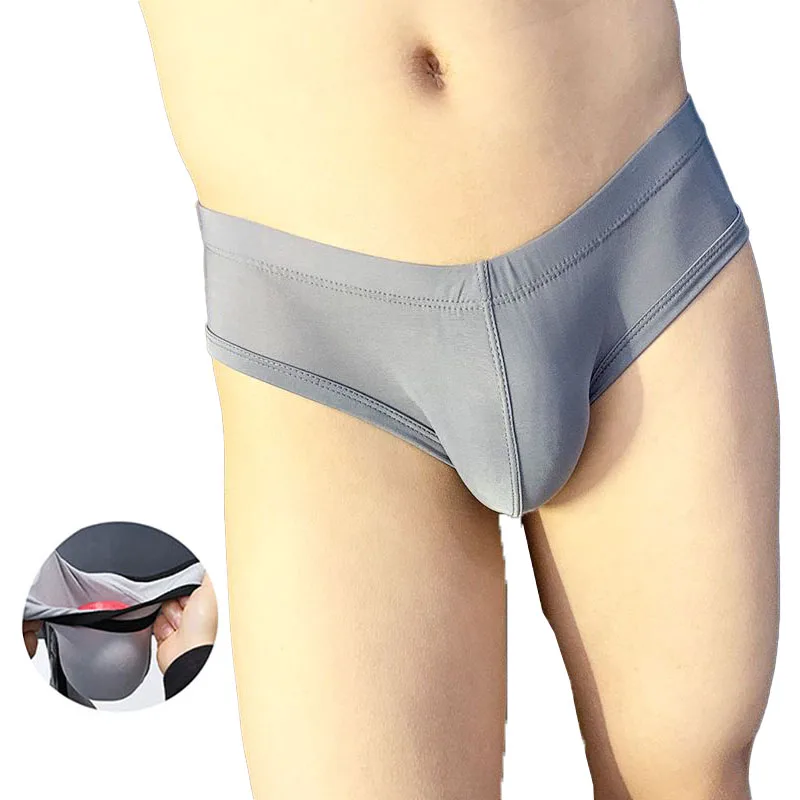 Muži spodná bielizeň u konvex sexy tenké priedušné nohavičky letný ľad elastický veľký kohútik boxery gay u-convex péro boxerov s nízkym pásom