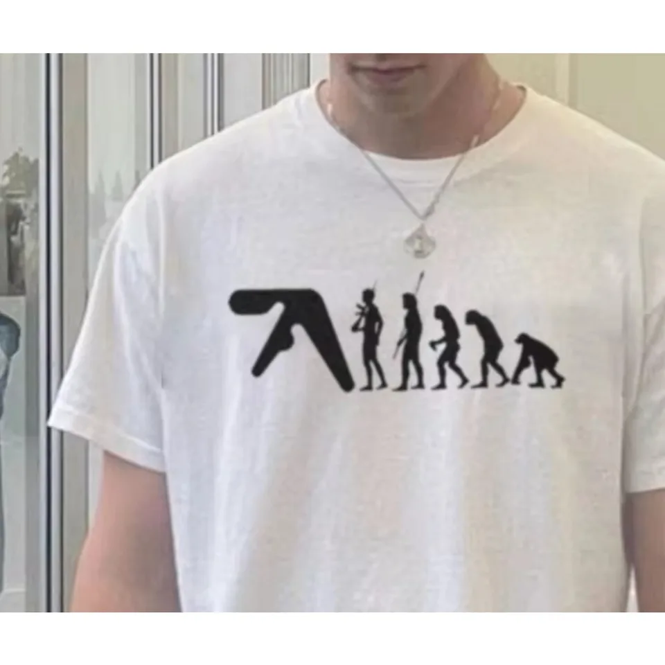 Muži tričko Aphex Twin Nadmerné bavlnené vrcholy Harajuku TEE TEE Y2K Streetwear Kórejské módne vintage estetické odevy