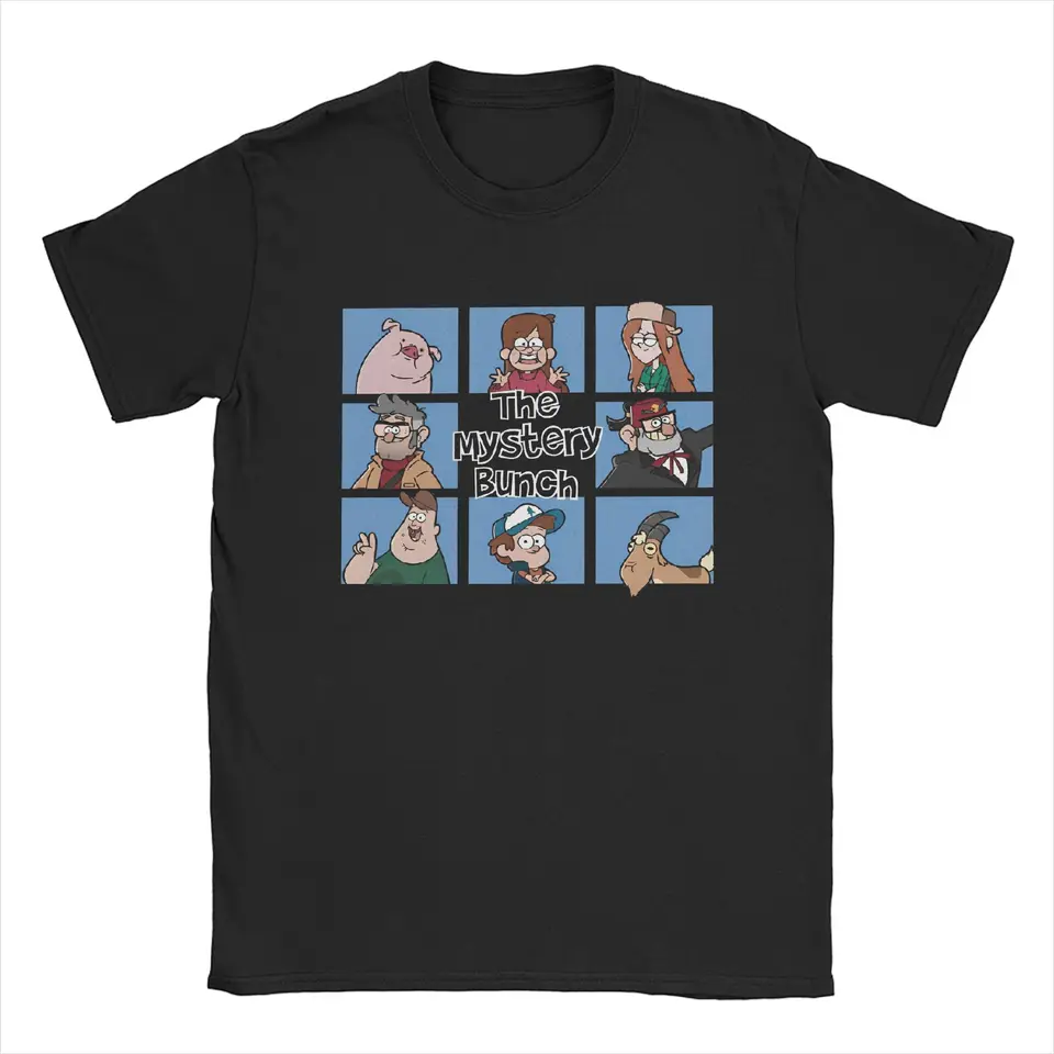 Muži tričko Gravity Falls The Mystery Bunch Funny Pure Cotton Tees s krátkym rukávom Dipper mabel bines t tričko Tlač