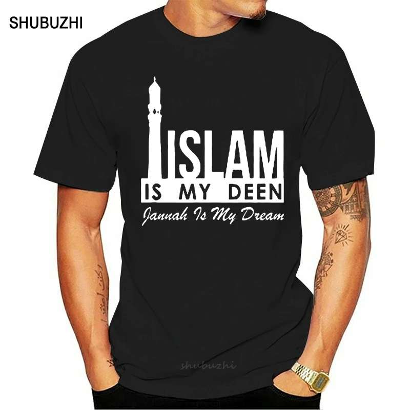 Muži tričko Islam je moja deen jannah je moje vysnívané ženy tričko Men bavlnené tričko letné značka teeshirt euro veľkosť