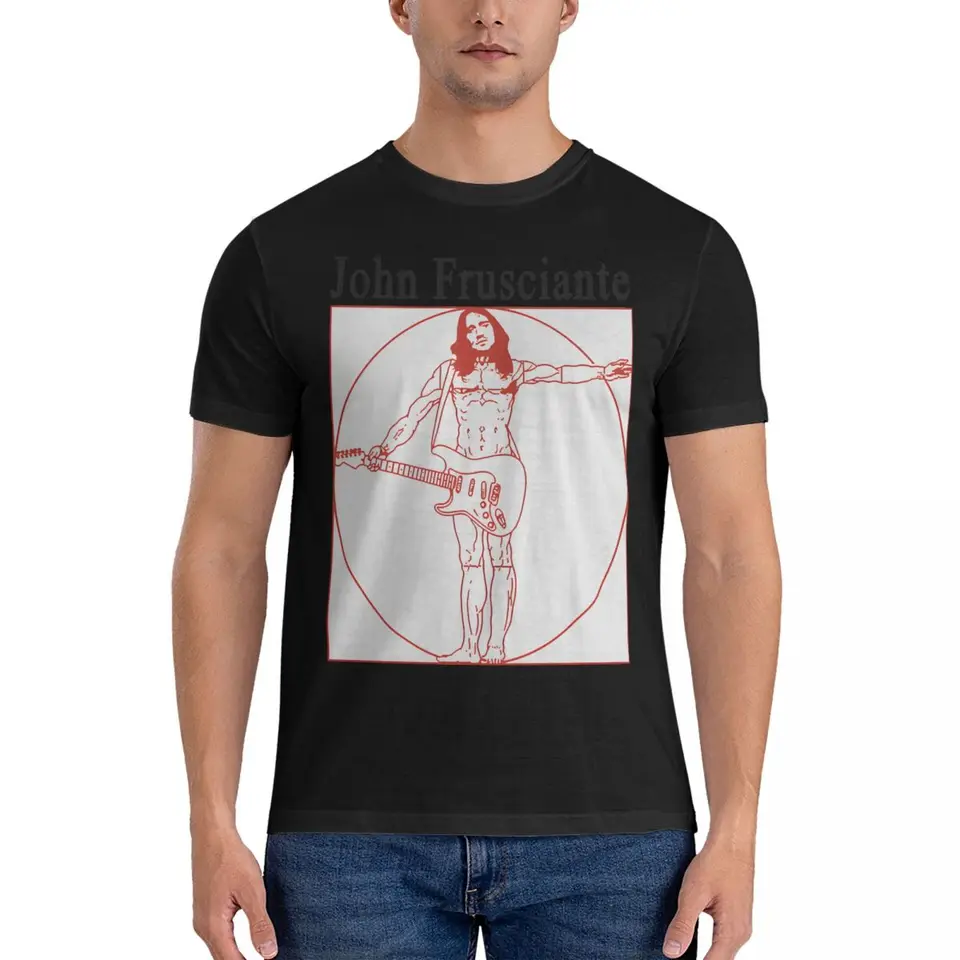 Muži tričko John Frusciante_ vintage čisté bavlnené tričko s krátkym rukávom červené horúce chilli papričky tričká o krk oblečenie 4xl 5xl