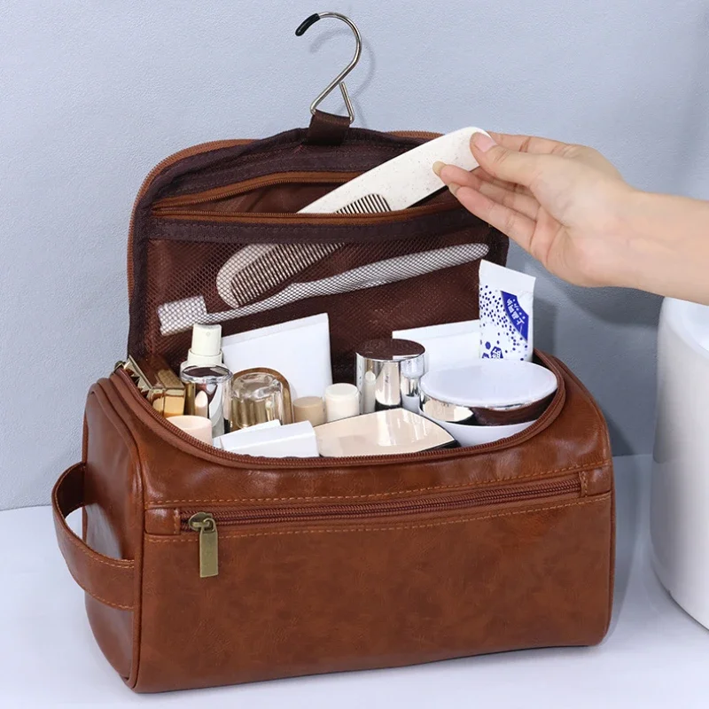 Muži vintage luxusné toaletné vrecko Travel potrebný obchodný kozmetický make -up puzdro