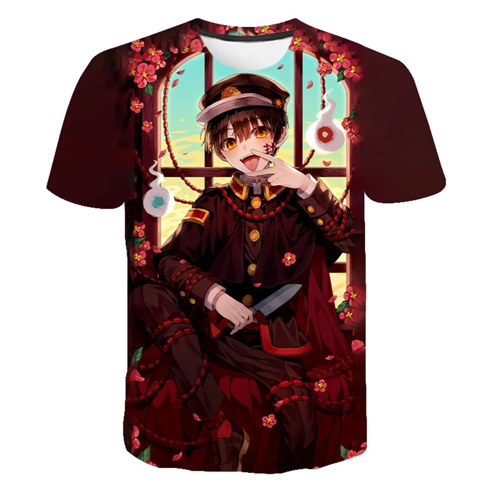 Muži Ženy 2021 módna anime hra viazaná na toaletu Hanako-kun 3D tlačené tričko Príležitostné krátke rukávy Streetwear Tees Unisex Cool Top