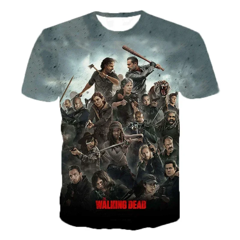 Muži Ženy 3D tlačené tričko Harajuku Streetwear Trshirt Tee Tops Tops módne neformálne krátke rukávy Cool tričko The Walking Dead