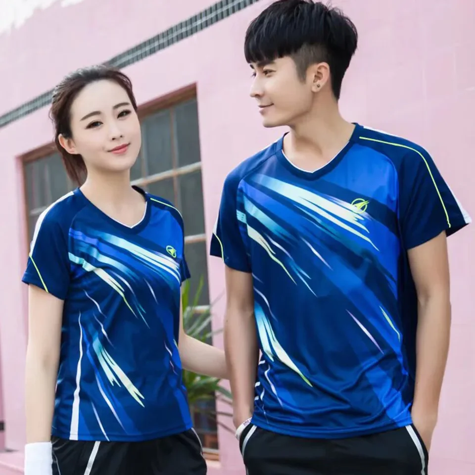 Muži ženy badminton tenisové tričko Tops 2024 Hot Sell O-Neck krátky rukáv tlačený ping pong stolný tenis dres tričko športové oblečenie