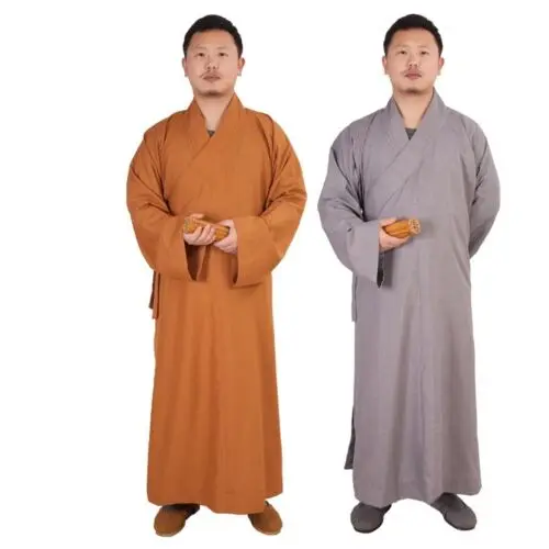 Muži ženy bavlnené budhistické rúcho frock budhizmus dlhý meditačný odev mních