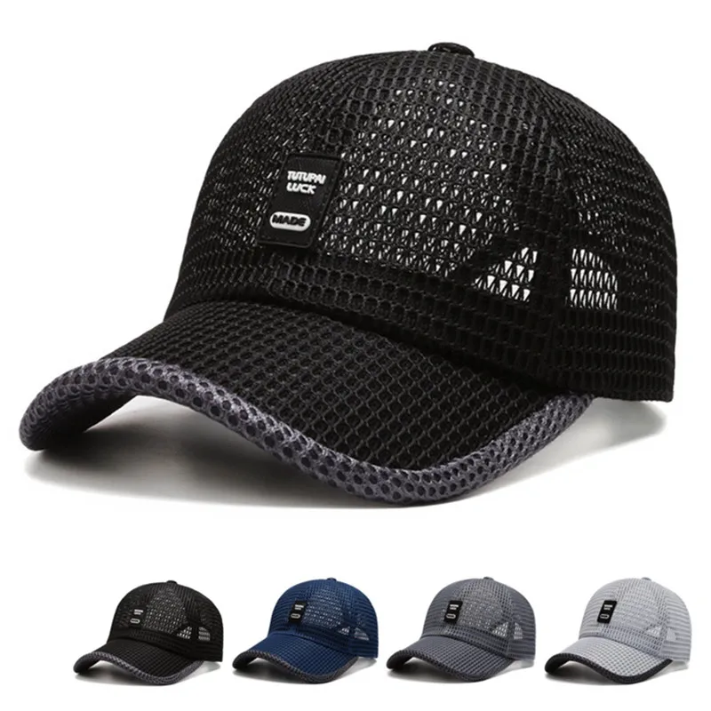 Muži ženy mriežky baseball čiapka Summer priedušné chladné sieťové čiapky otec klobúk športové vonkajšie rybárske klobúky kosti gorras snapback cap