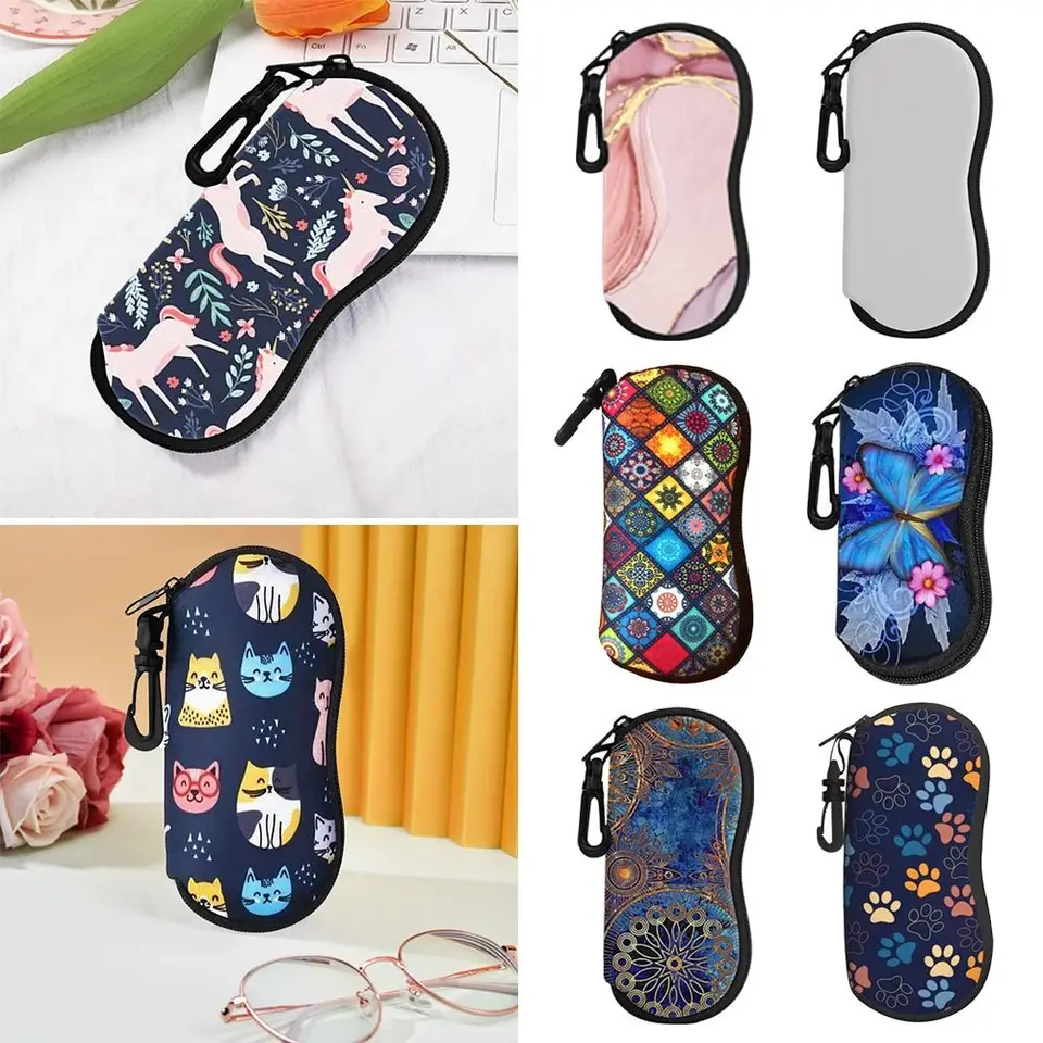Muži Ženy Prenosné módne skladovacie skrinky Zipper peňaženka potápačský materiál okuliare Držiteľ Slnečné okuliare vrecko Čítanie okuliarov
