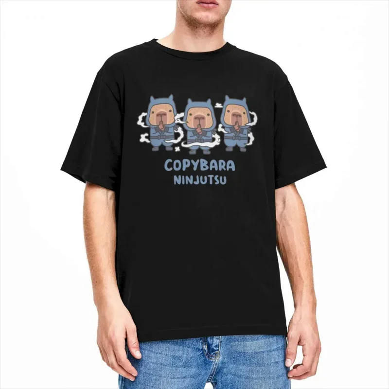 Muži ženy roztomilý CapyBara Grafická tlačová tričko Tetle Apparel Funny 100% bavlna copybaras ninjutsu t tričká Top Tee oblečenie