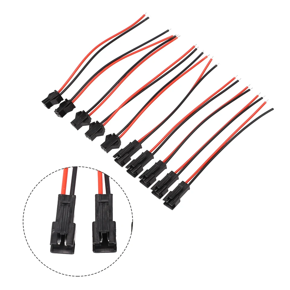 Mužská konektorová konektorová konektorová linka pre LED svetlo Spoľahlivé pripojenie 10ks 2-kolíky 2p 2pin SM