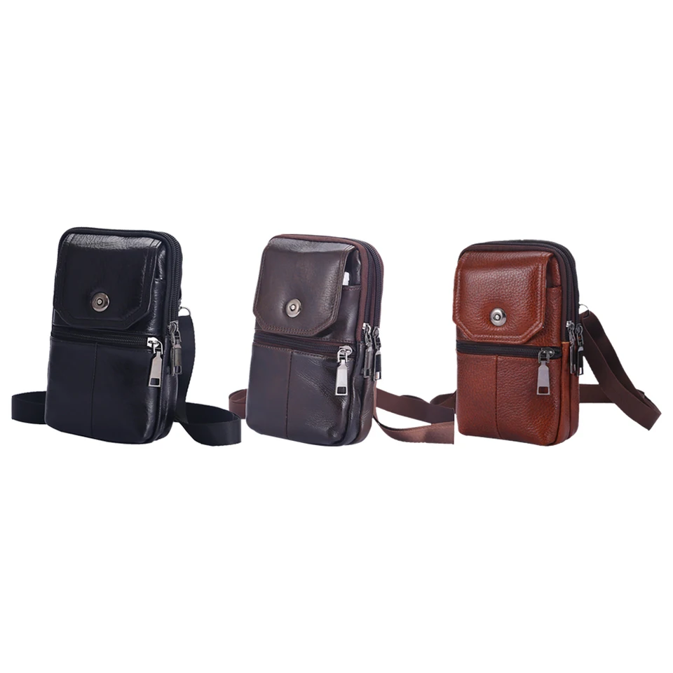 Mužské tašky na ramene Magnetické gombíky 7,5 palca Crossbody Bag Vodotesné puzdro vrecká vstavané v vreckách na karty na cestovanie