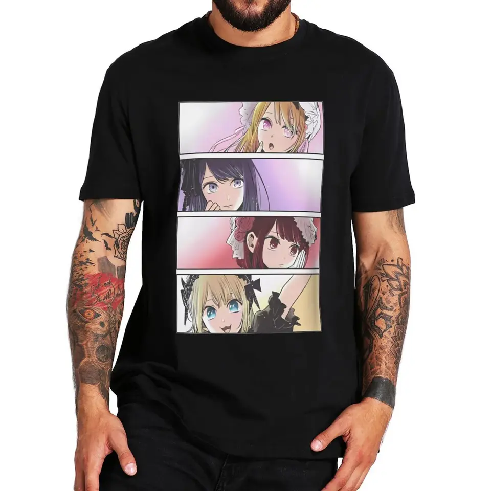 Mužské topené odpaliská Oshi no ko t tričko komédia anime manga fanúšikov