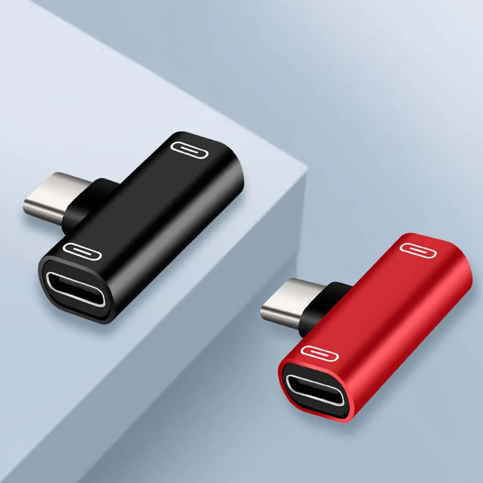 Mužský až ženský splitter Dual Type C nabíjačku nabíjačku typu C Type-C adaptér pre konvertor prevodníka zvukového kábla