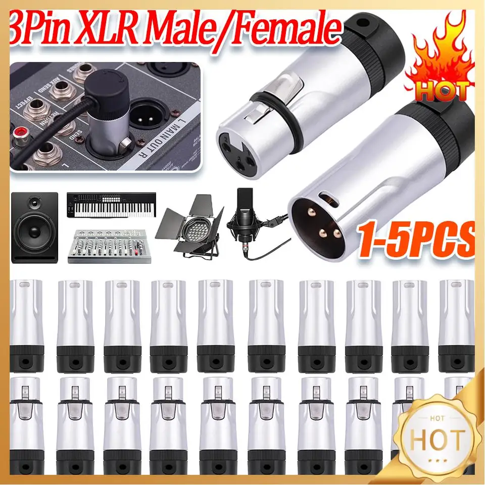 Mužský/ženský kompaktný XLR mikrofónový spájkovací adaptér nastaviteľný 90 ° pravý uhol XLR Audio zástrč