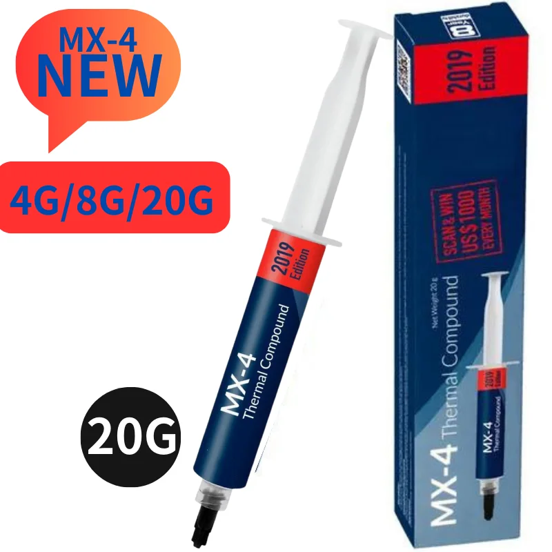 MX-4 8G/20G GTHERMÁLNE MASOROVÉ PROCESOR TERMAL Zlúčenina Tepelná pasta CPU GPU chladiaci chladič Vodivé chladiace čriev