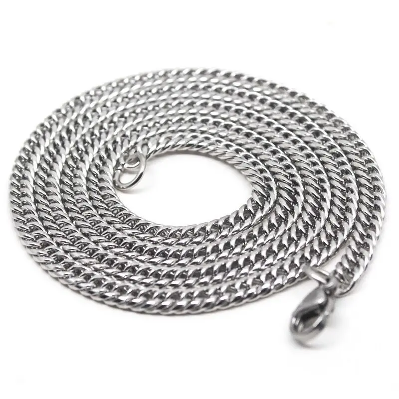 MXGXFAM 50/60/70/80 CM biele dlhé figaro náhrdelníky Jewlery 4 mm pre mužov 316L titánovej ocele No Fade
