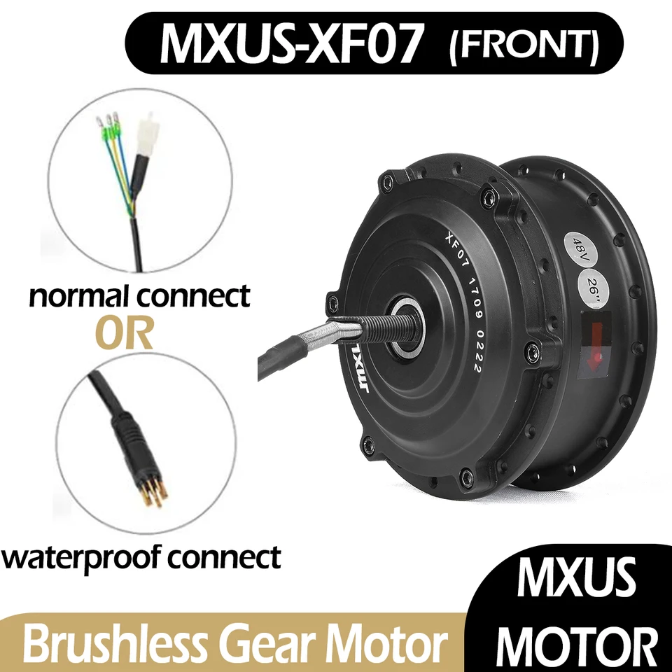 MXUS XF07 E-Bike Brushless Gear Motor 24V 36V 350W 250W Elektrický bicykel Motorový koleso s vodotesným predlžovacím káblom