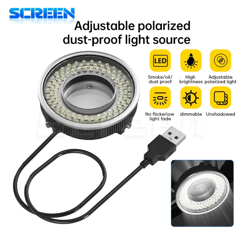 MY-038 MICROSKOP Polarizovaný LED kruhový nastaviteľný removerový remover Illuminátory duálne polarizačné šošovky pre väčšinu mikroskopu