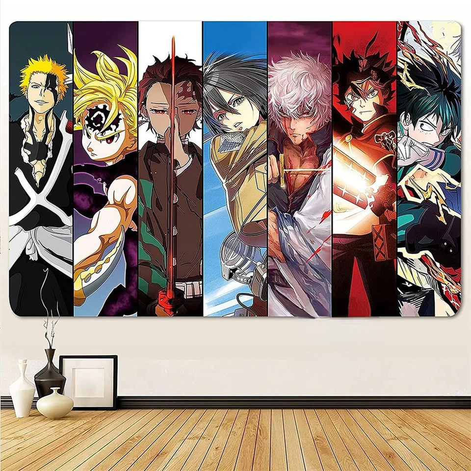 My Hero Academia Anime Tapestry Attack na Titan Shingeki no Kyojin tapiséria nástenné dekorácie pozadie