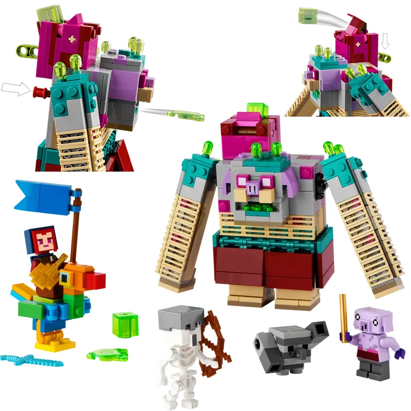 MY My DIY World Building Blocks The Disourer Showdown Cobblestone Golem Big Beak Children's Prázdniny Zostavujúce hračky