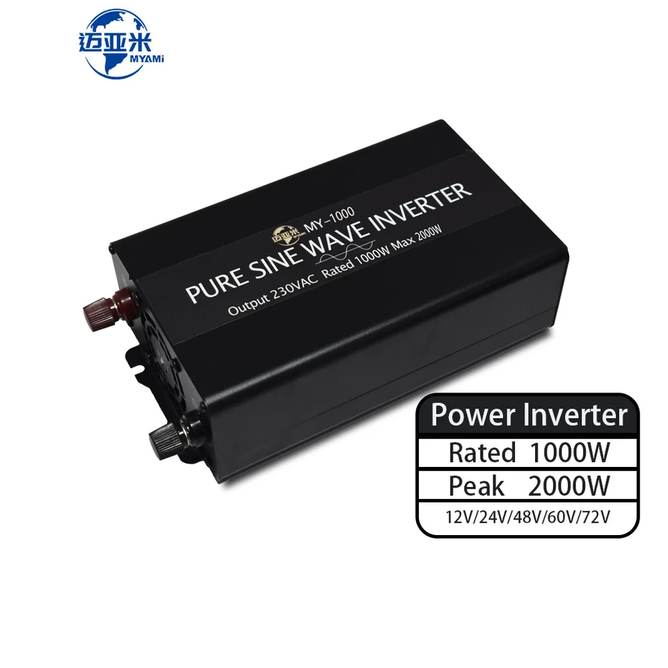 Myami nový 12V 24V 48V DC až 110VAC 220VAC Micro 1000W Power Inverter Pure Sine Wave Inverter Solar Car Inverters