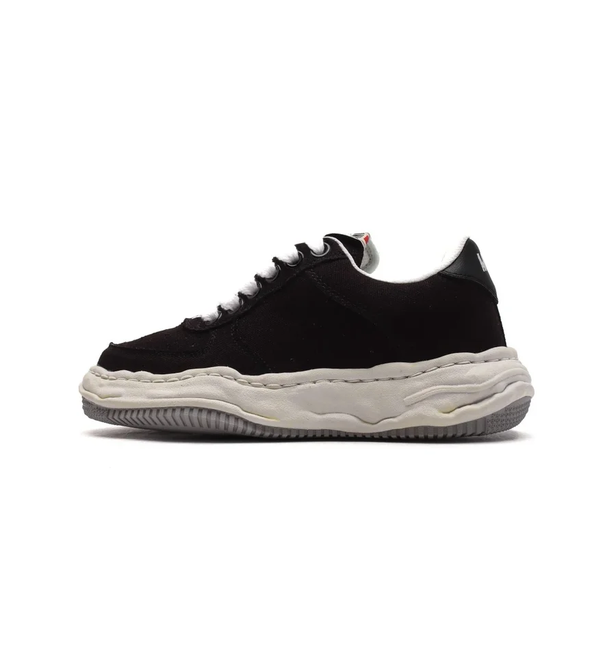 MYBLAKEY Dámske pánske skateboarding topánky módne návrhárka Low Top Wayne unisex vonkajšie kožené tenisky Canvas Black Size36-44