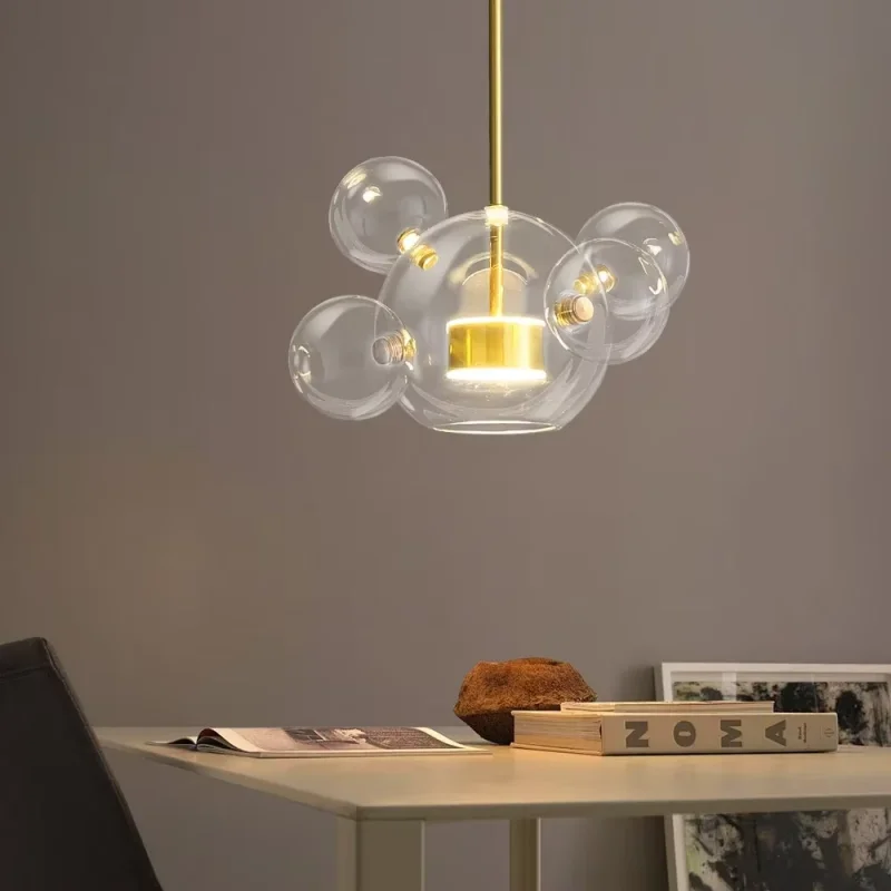 Mydlové bubliny prívesná lampa Moderný bar Milky biele glóbusy sklenené svetlo odtieň jedáleň lesk Luminarias LED jedálenská miestnosť svetlo