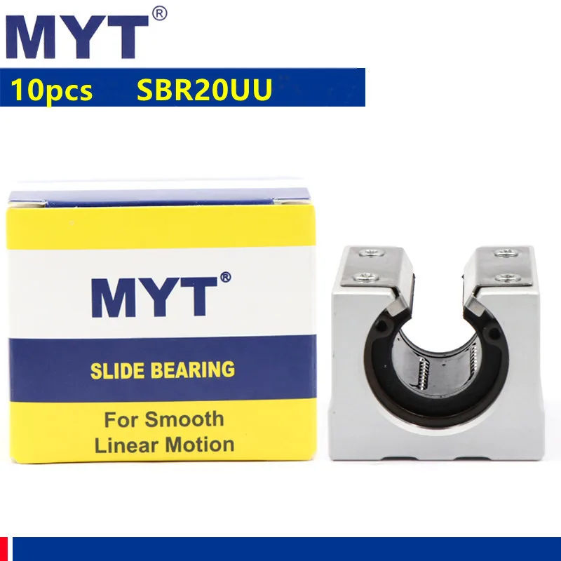 Myt High Precision SBR20UU Lineárny ložiarny blok kĺzavých jednotiek Otvorený typ pre 20 mm CNC smerovač SBR Lineárna vodiaci koľajnica