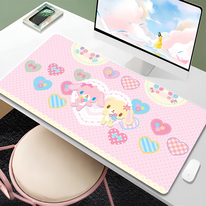 Myš Pad PC Kawaii Cartoon Desk Mat Pink S-Sugar Bunnies Table Mat Laptop anime Bunny Gaming Hering Klávesnica kvetina mäkká myš