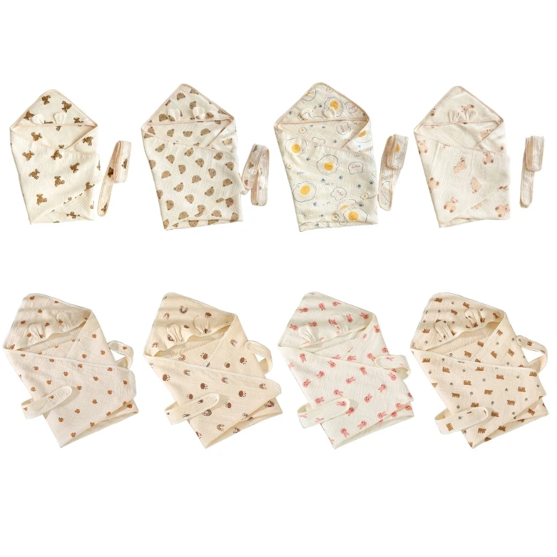 Mäkká a priedušná bavlnená prikrývka novorodenci prijímajú prikrývky Swaddles Wrap Srollers Cover pre detskú sprchu darček W3JF