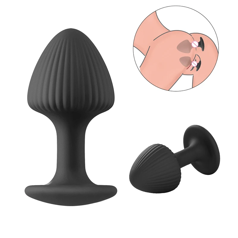 Mäkká húb hlava Silikónový análny plug g škvrná masáž stimulácia stimulácia Masturbator vaginálny dilatátor nositeľná zadok plug sex hračky 18+