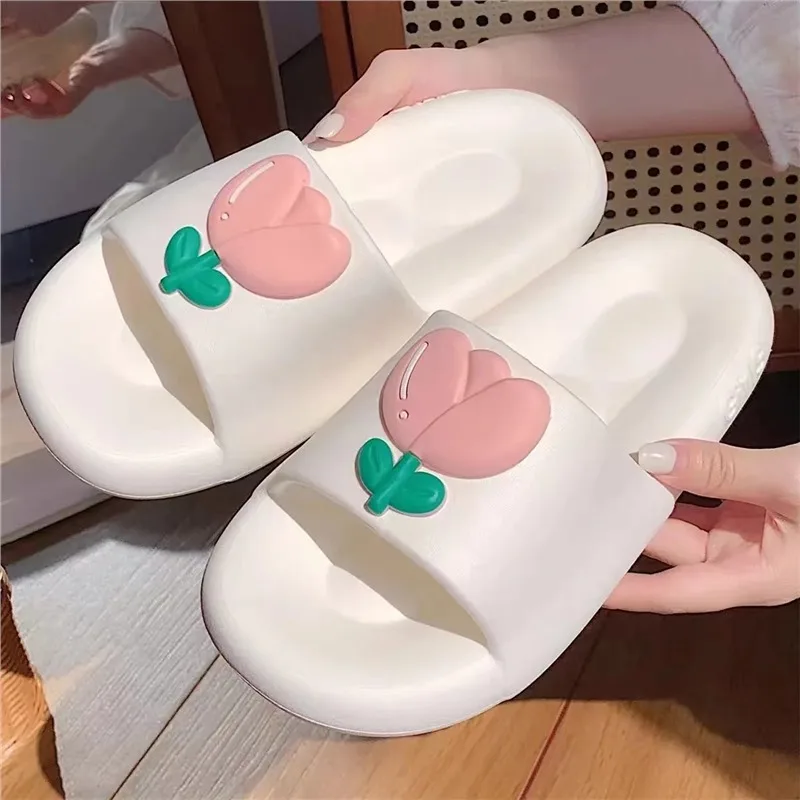 Mäkká podrážka Eva Domáce papuče Ženy Indoor Mute non smyk kúpeľňa snímky Žena Ľahké letné pláž žabky flop flops ploché sandále