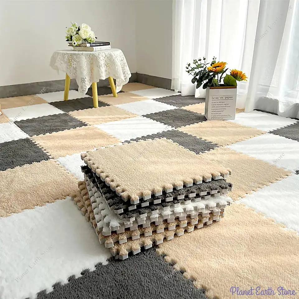 Mäkké plyšové detské podložka detská hra mat detské hračky Domácnosť Non-Slip Patinling Mat Puzzle Koberec Decorácie 30*30*1 cm