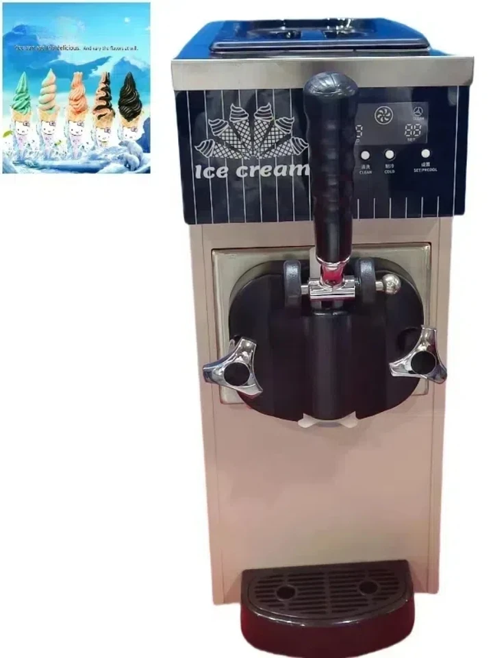 Mäkké podávanie zmrzlinový stroj Propagačná cena Mini komerčný automatický prenosný stôl Top domácnosť Burger/Dezert Shop Použitie