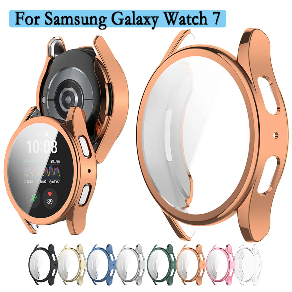 Mäkké puzdro TPU pre Samsung Galaxy Watch 7 40/44 mm sledujúca obálka s výmenným príslušenstvom pre chránič obrazovky