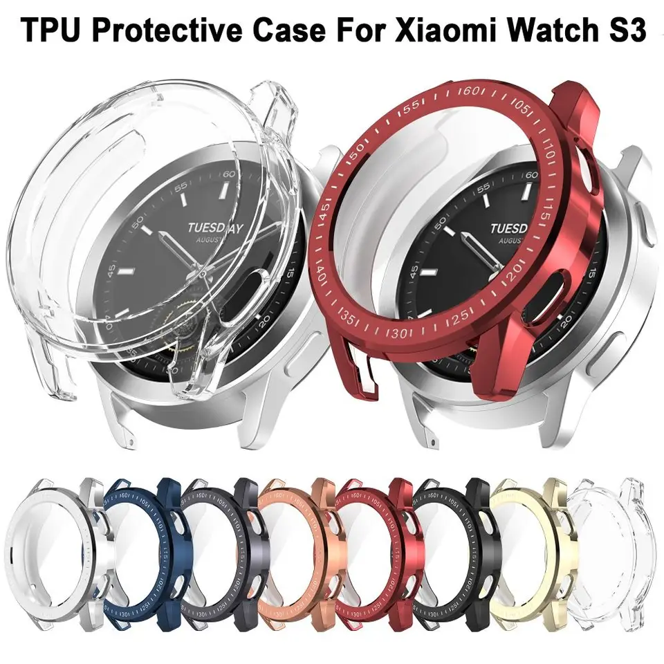 Mäkké puzdro TPU pre Xiaomi Watch S3 All-okolo oblastia Ochranný nárazník Protect Scratch Ochranný kryt pre Mi Watch S3 Accessories