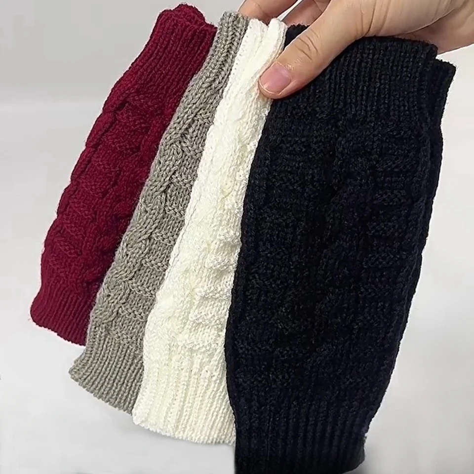 Mäkké rukavice prstov pre ženy zimné teplé vlnené pletacie rukavice rukavice teplé napoly prsty Handchoenen Unisex Mitten Guantes