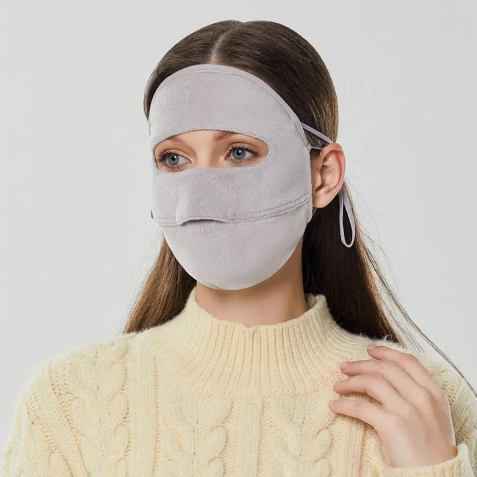 Mäkké s hrubou zamatovou zimnou maskou vetrom odolnou za studenú masku Warm Mask Plná tvár Otváranie priedušnej vetru odolnej masky Outdoor
