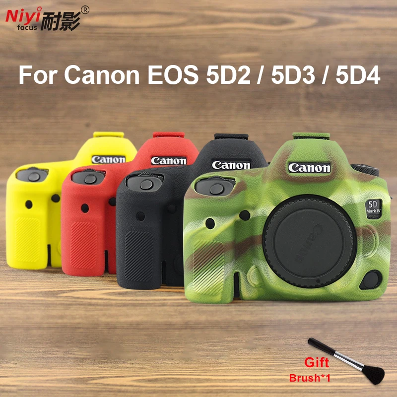 Mäkké silikónové puzdro pre Canon EOS 5D2 5D3 5D4 Coape Cover Taška pre EOS 5D Mark II III IV DSLR DSLR KOMPERY