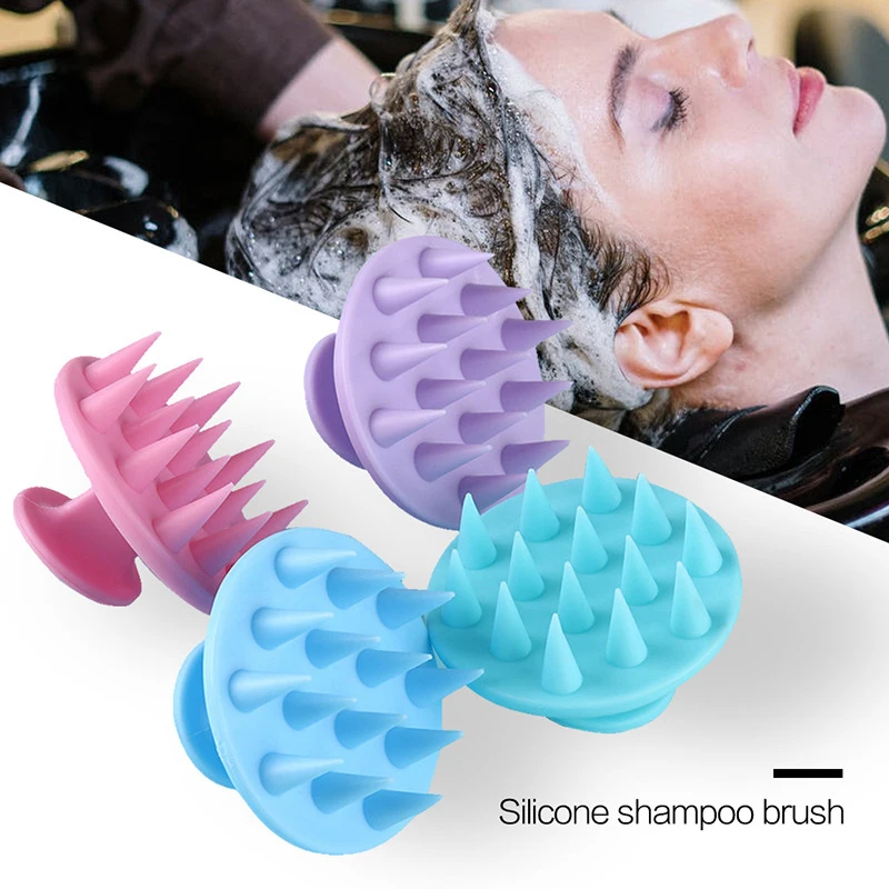 Mäkké silikónové vlasy Káda hlavy Massager šampón kefka prenosná vlasová pokožka hlavy na odstránenie lupiny ľahko dosiahnuť koreňový čistý hrebeň