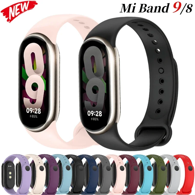 Mäkký oficiálny silikónový remienok pre Xiaomi Mi Band 9 8 Sports Smart Bracelet náramok pre MI Band 8