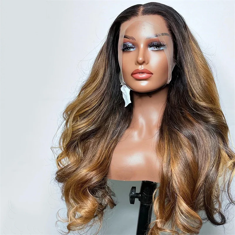 Mäkký ombre hnedý bez glueless 26inch 5x5 hodvábna vlna základnej vlny židovské ľudské vlasy s detskými vlasmi HD čipky európske vlasy vopred vopred vopred