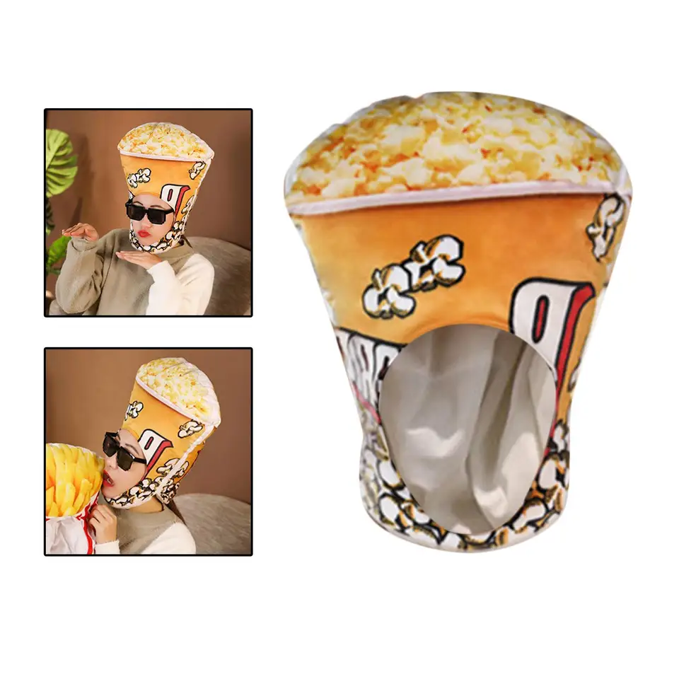 Mäkký plyšový popcorn klobúk čelenka pre dospelých pre dospelých Kids cosplay pokrývky hlavy