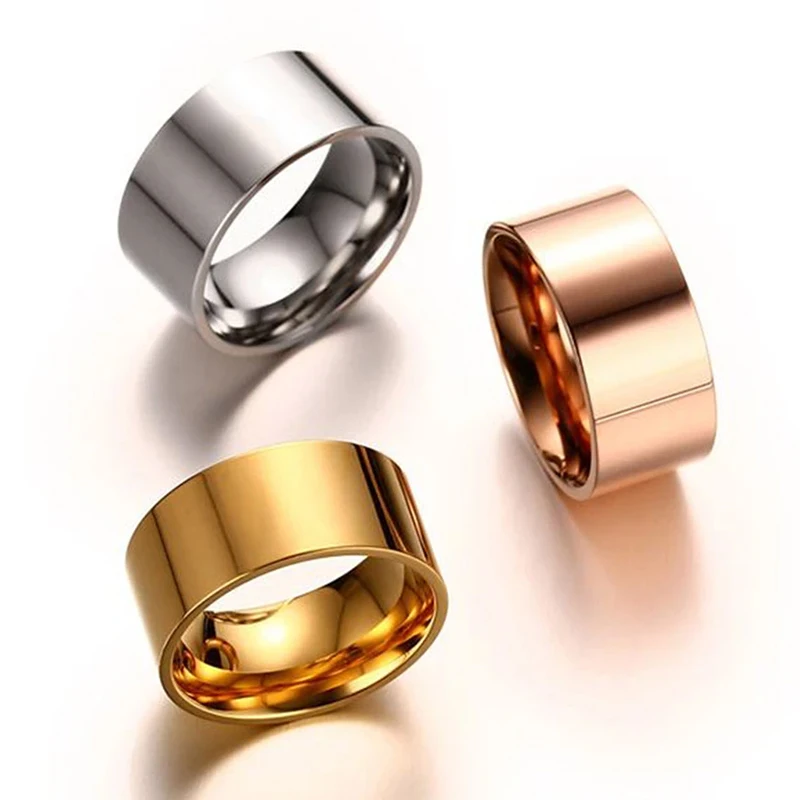 Móda 8 mm široký lesklý prsteň pre mužov/ženy Rose Gold Color Color Ocel Výročie Party Party kúzlo kúzlo šperky anene veľkoobchod