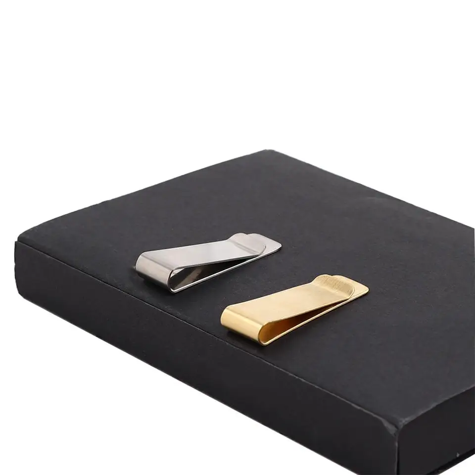 Móda elegantné 2 farby zlatá farba bankovka držiteľ Money Money Držiteľ kovov kreditná karta ID Clips peňaženka Peniaze Clip Cons Clamp