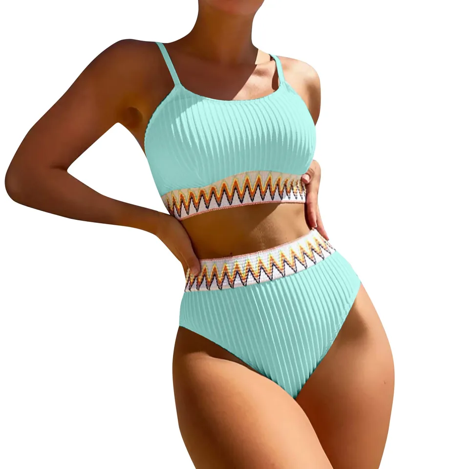 Móda letného dámskeho štýlu Sexy Skinny High Aas Bikini Bikiny Blokovanie Blokovanie Krásne dvojdielne plavky