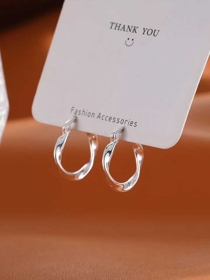 Móda nová horúca predávka 925 Sterling Silver Circle náušnice pre ženy Real Silver Ear Hoop Počiatočné náušnice