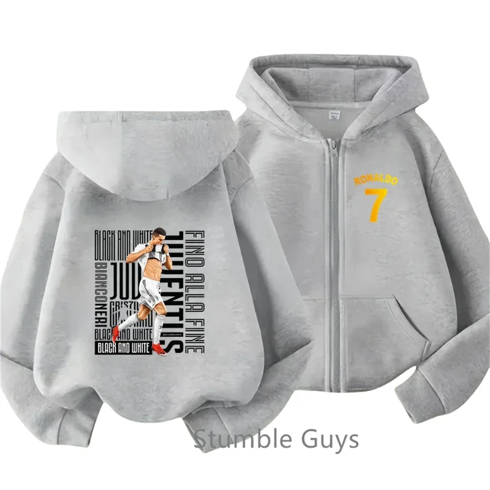 Móda ronaldo- mikina detské oblečenie futbalové hviezdy Trucksuit Boys Jersey Zipper mikina dievčat s dlhým rukávom Tops Cr7 Tops