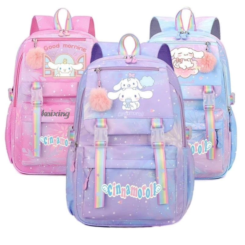 Móda Sanrio Cinnamoroll Student Schoolbag Casual and Lightweight Capacity Cartoon Cutoon Batoh späť do školy