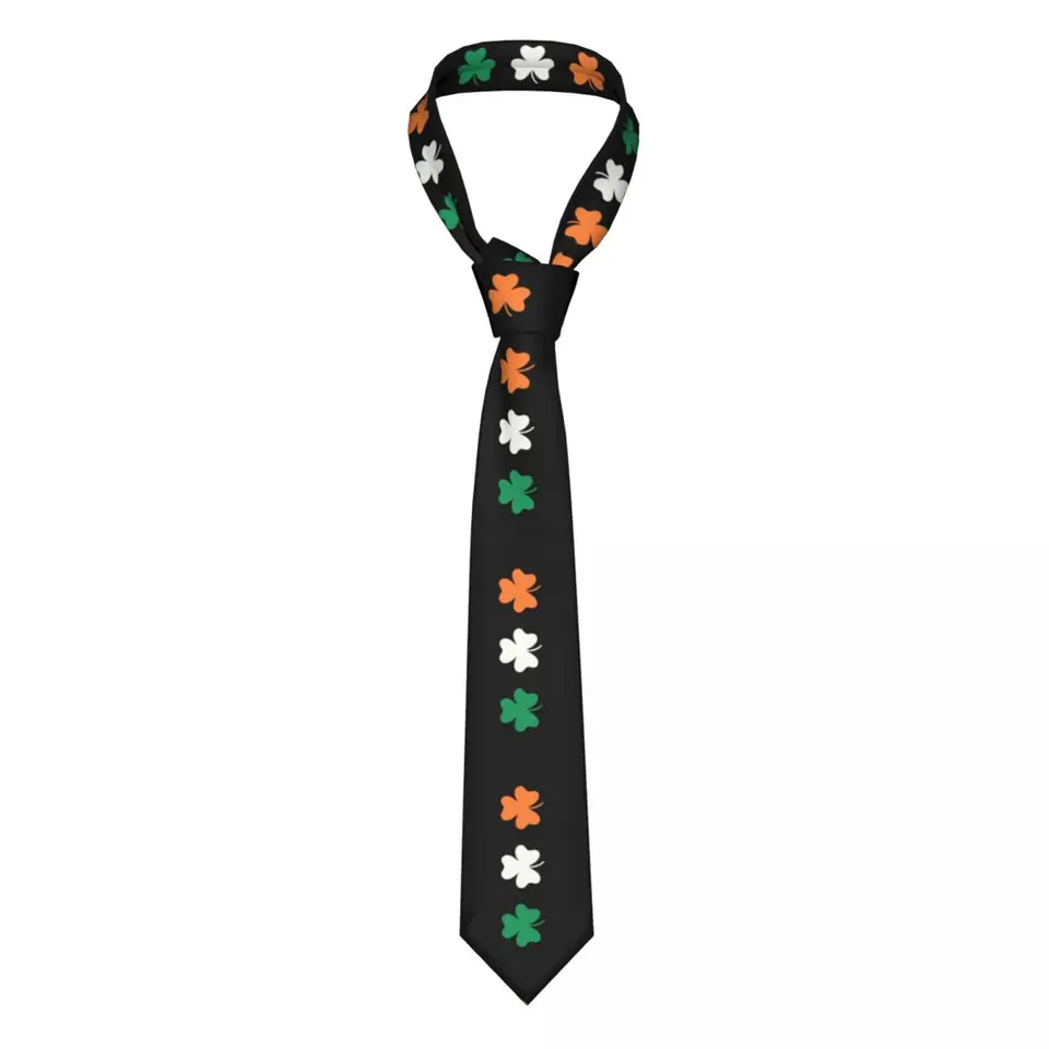 Móda Shamrock Írsko Vlajka krku kravaty Mens Custom Silk Irish St Patricks Day kravaty pre kanceláriu Cravat